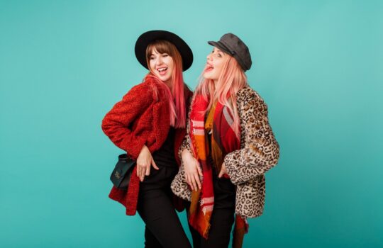 Funky women's clothing featuring bold prints, colorful patterns, and quirky outfits.